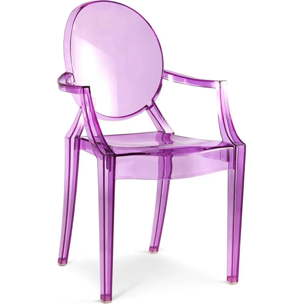 Silla de comedor Transparente - Diseño con Reposabrazos - Louis XIV image 8