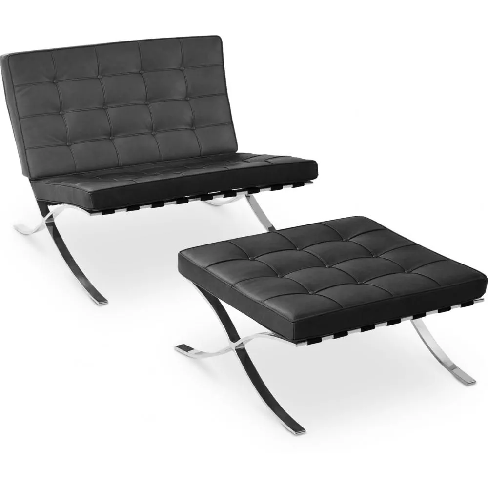 Sillón de Diseño con Reposapiés - Tapizado en Cuero - Town image 8