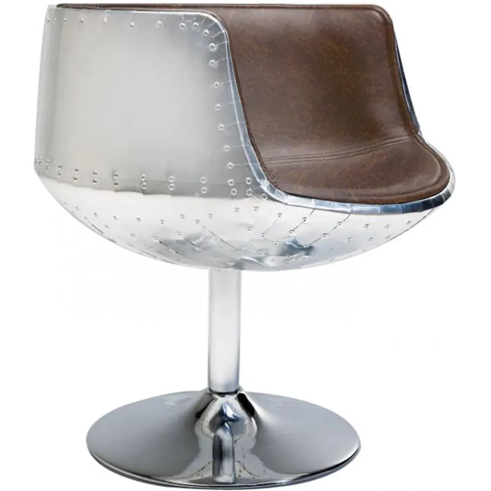 Silla de Salón - Silla de Diseño - Polipiel y Metal - Cognac image 8