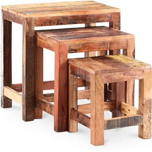 Pack x3 Mesa Auxiliar Apilables - Madera - Seaside image 8