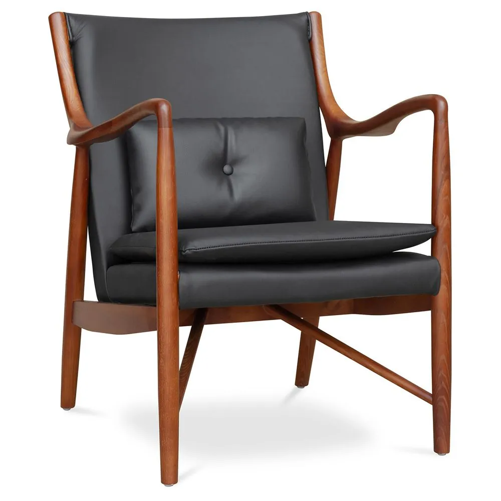 Sillón de Madera con reposabrazos - Tapizado en Cuero - Annua image 8