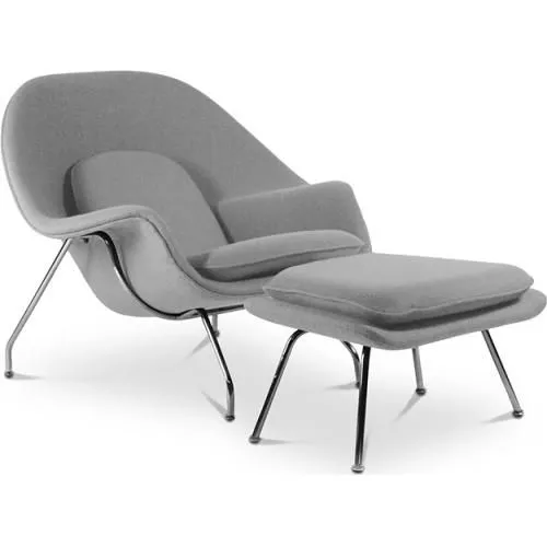 Sillón de Diseño con Reposapiés - Tapizado en Tela - Womb image 8