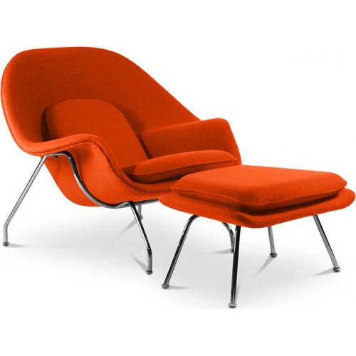 Sillón de Diseño con Reposapiés - Tapizado en Tela - Womb image 8