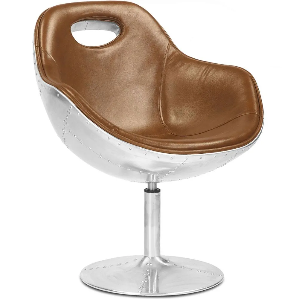 Sillón con reposabrazos - Estilo Aviador - Cuero  - Tulip  image 8