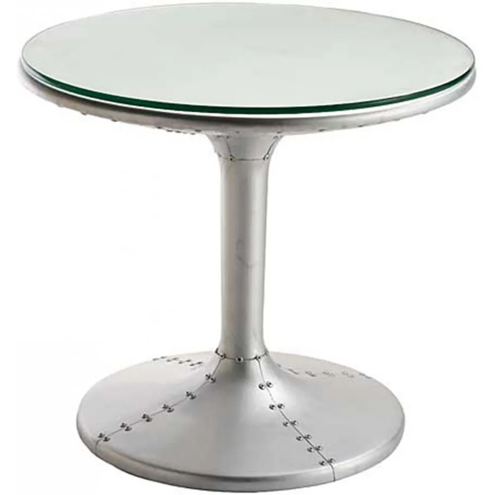 Mesa de Centro Redonda - Mesa Auxiliar Estilo Aviador - Metal - Tulip  image 8
