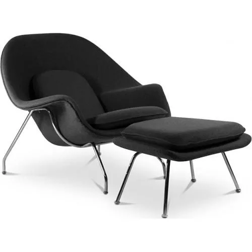 Sillón de Diseño con Reposapiés - Tapizado en Tela - Womb image 8