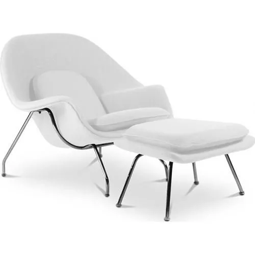 Sillón de Diseño con Reposapiés - Tapizado en Tela - Womb image 8