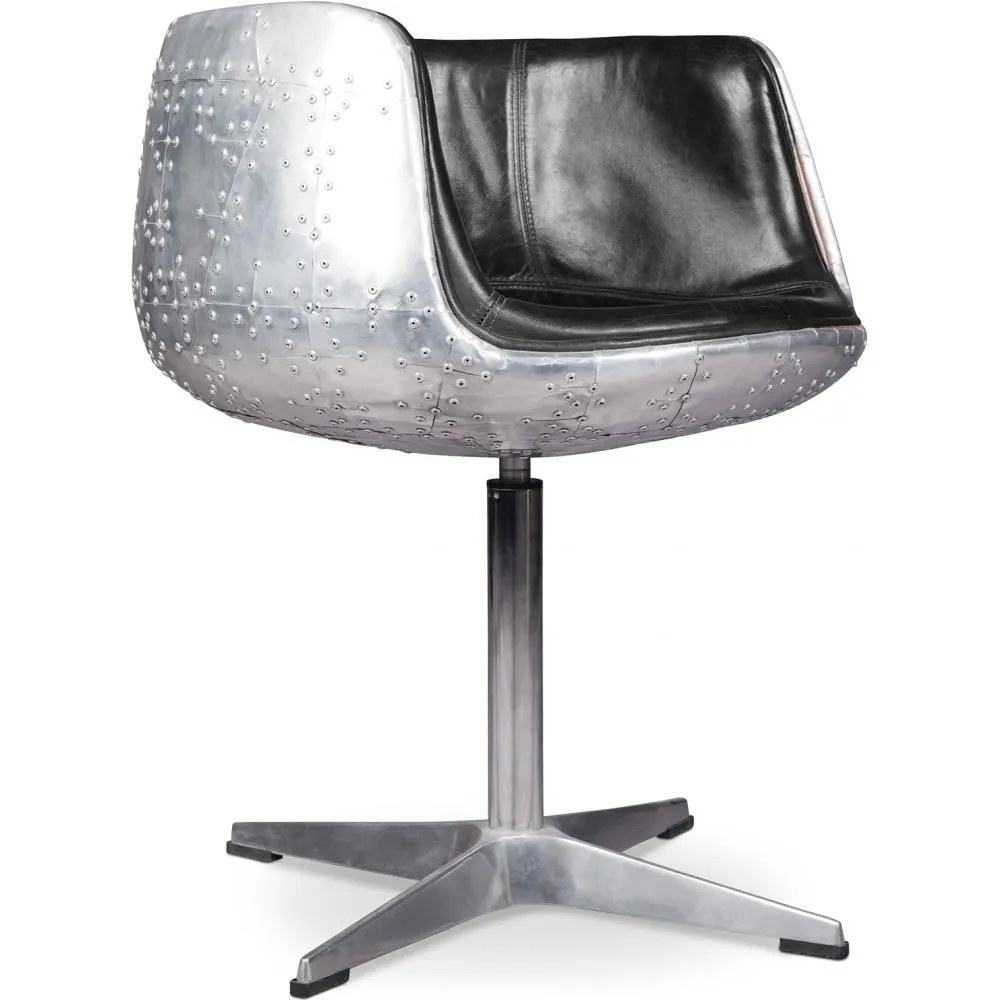 Silla de Salón - Silla de Diseño - Cuero y Metal - Cognac image 8