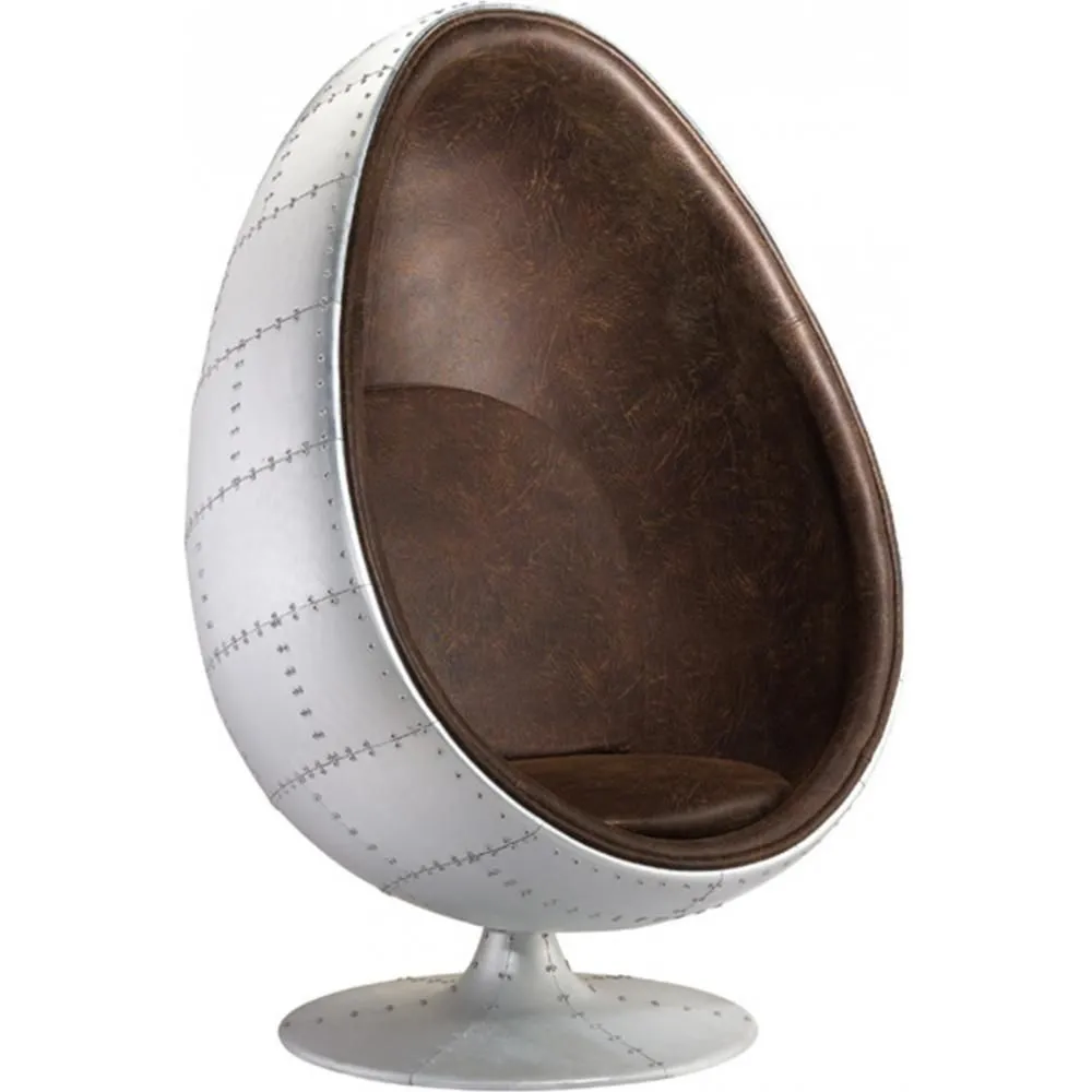 Sillón Diseño Huevo - Estilo Aviador- Tapizado en Polipiel - Eny image 8