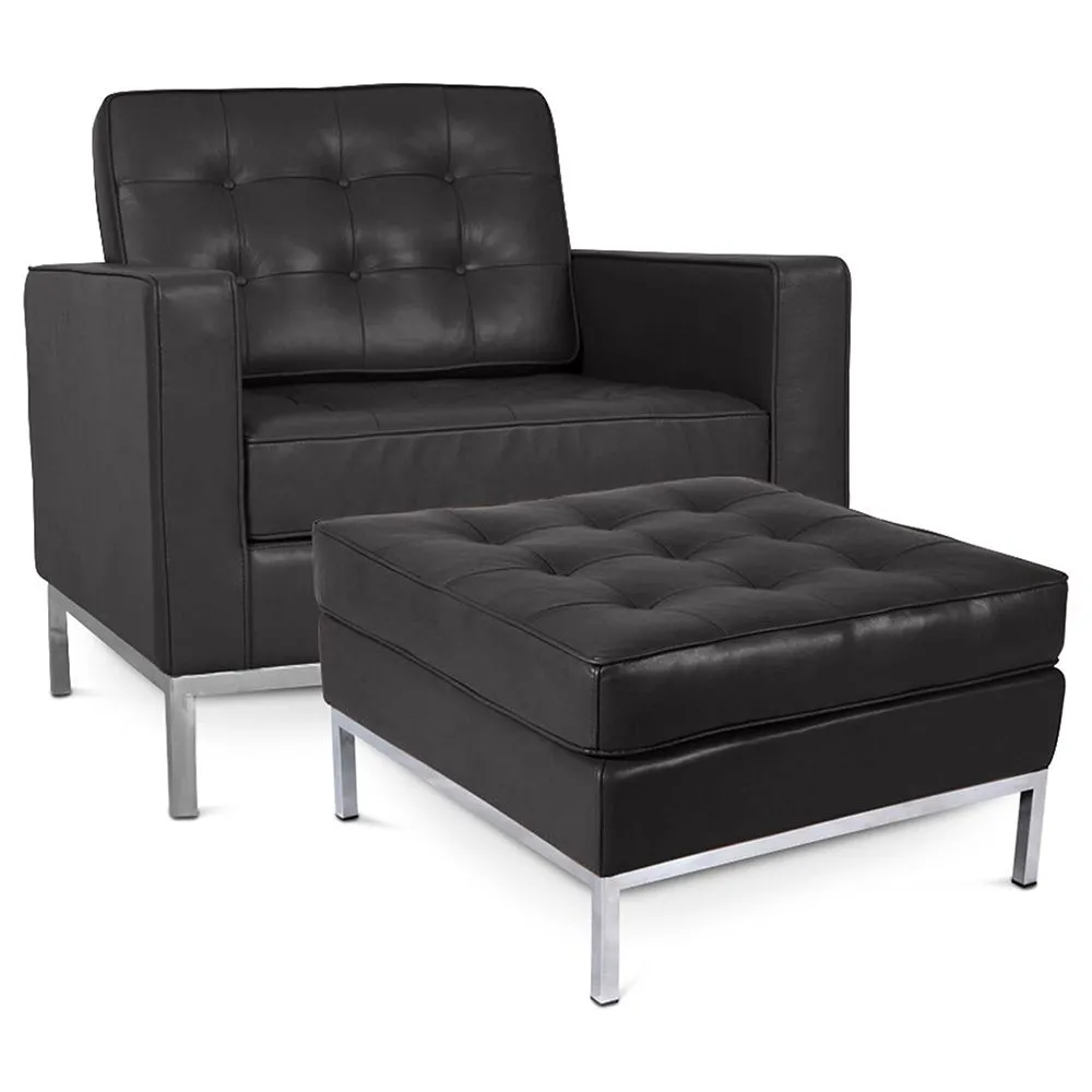 Sillón de Diseño con Reposapiés - Tapizado en Polipiel - Konel  image 8