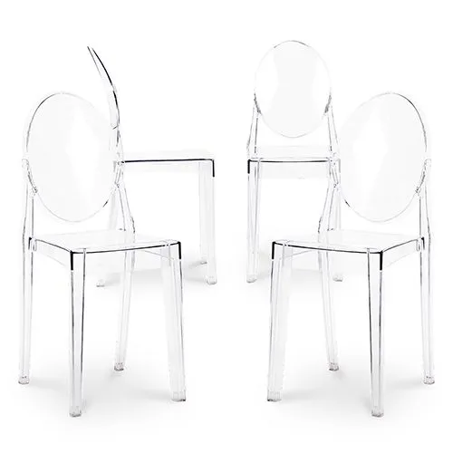 Pack de 4 Sillas de comedor Transparente - Victoria Queen image 8