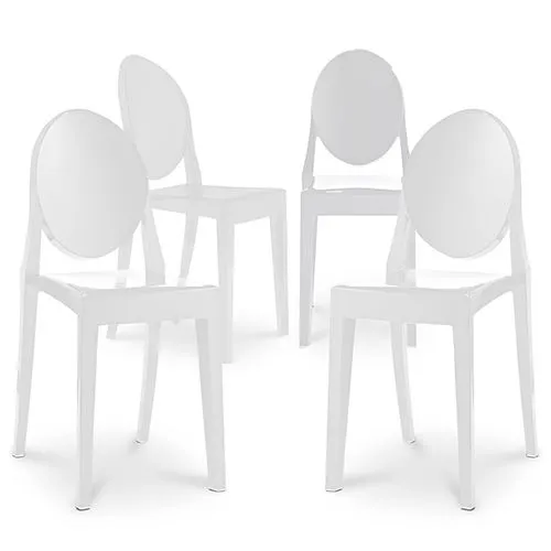 Pack de 4 Sillas de comedor Transparente - Victoria Queen image 8