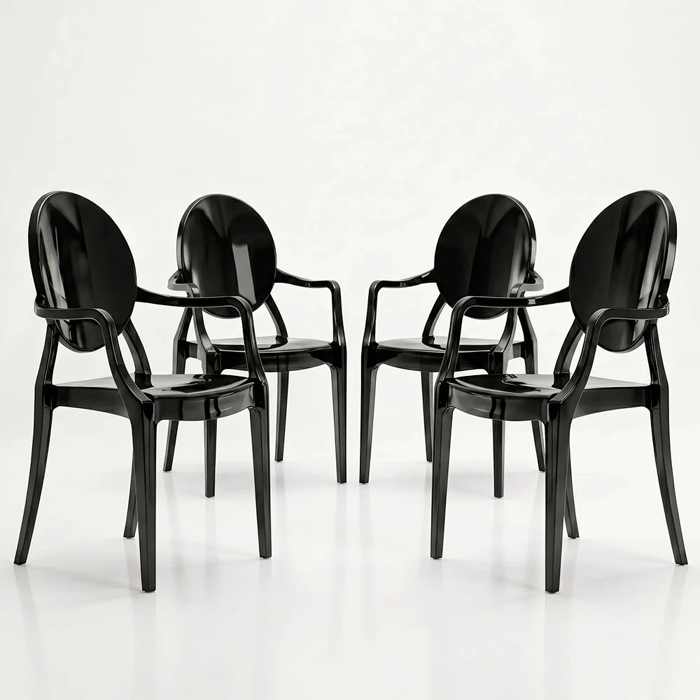 Pack de 4 Sillas de comedor Transparente - Diseño con Reposabrazos - Arthur image 8