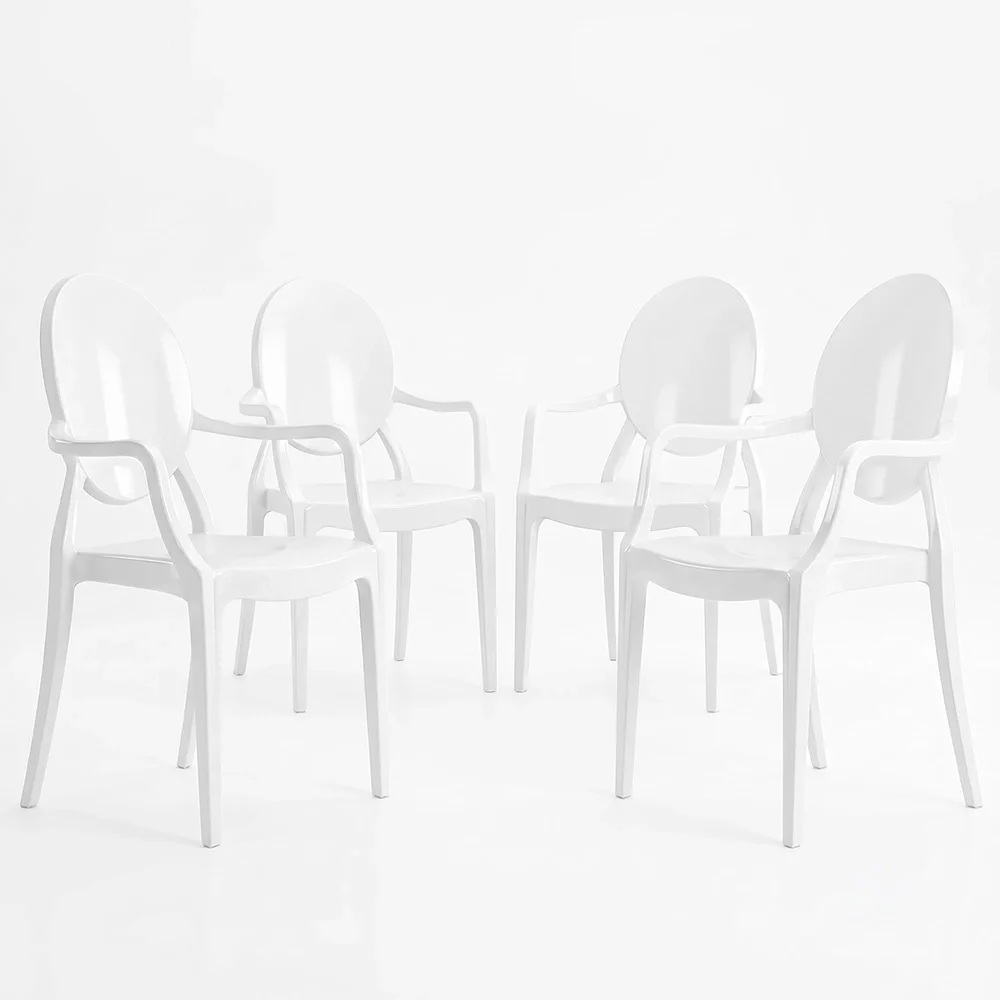 Pack de 4 Sillas de comedor Transparente - Diseño con Reposabrazos - Arthur image 8
