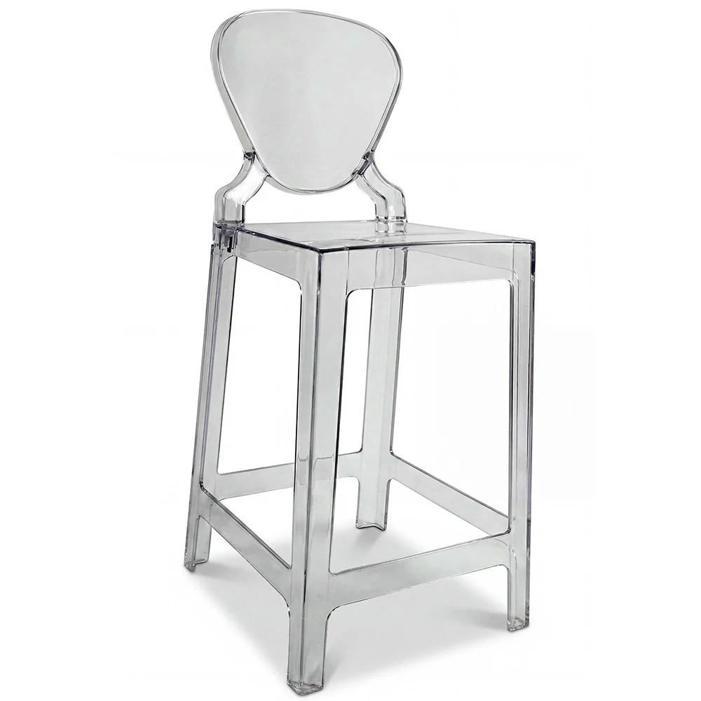 Taburete con Respaldo - Diseño Transparente - 65cm - Victoria Queen image 8