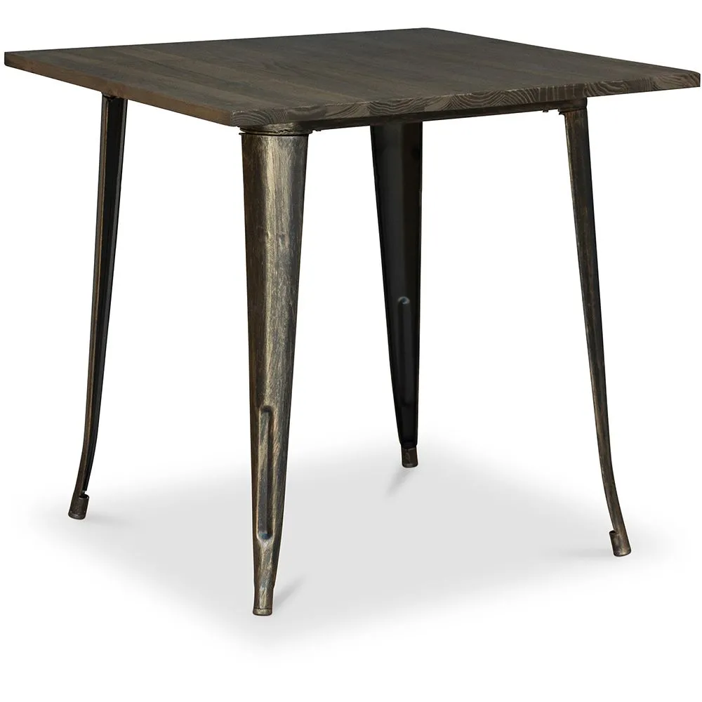 Mesa de Comedor Cuadrada - Diseño Industrial - Madera y Metal - Stylix image 8