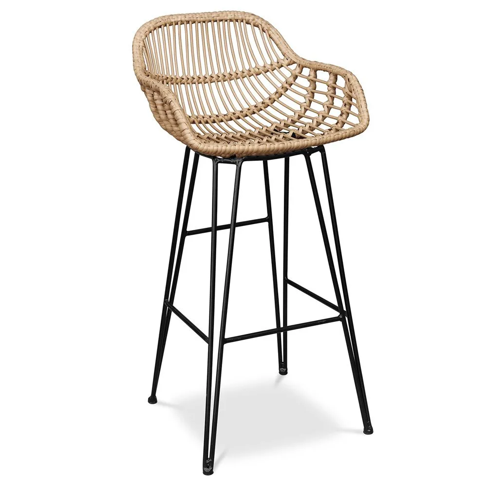 Taburete de Ratán con Reposabrazos - Estilo Boho Bali - 75cm - Many image 8