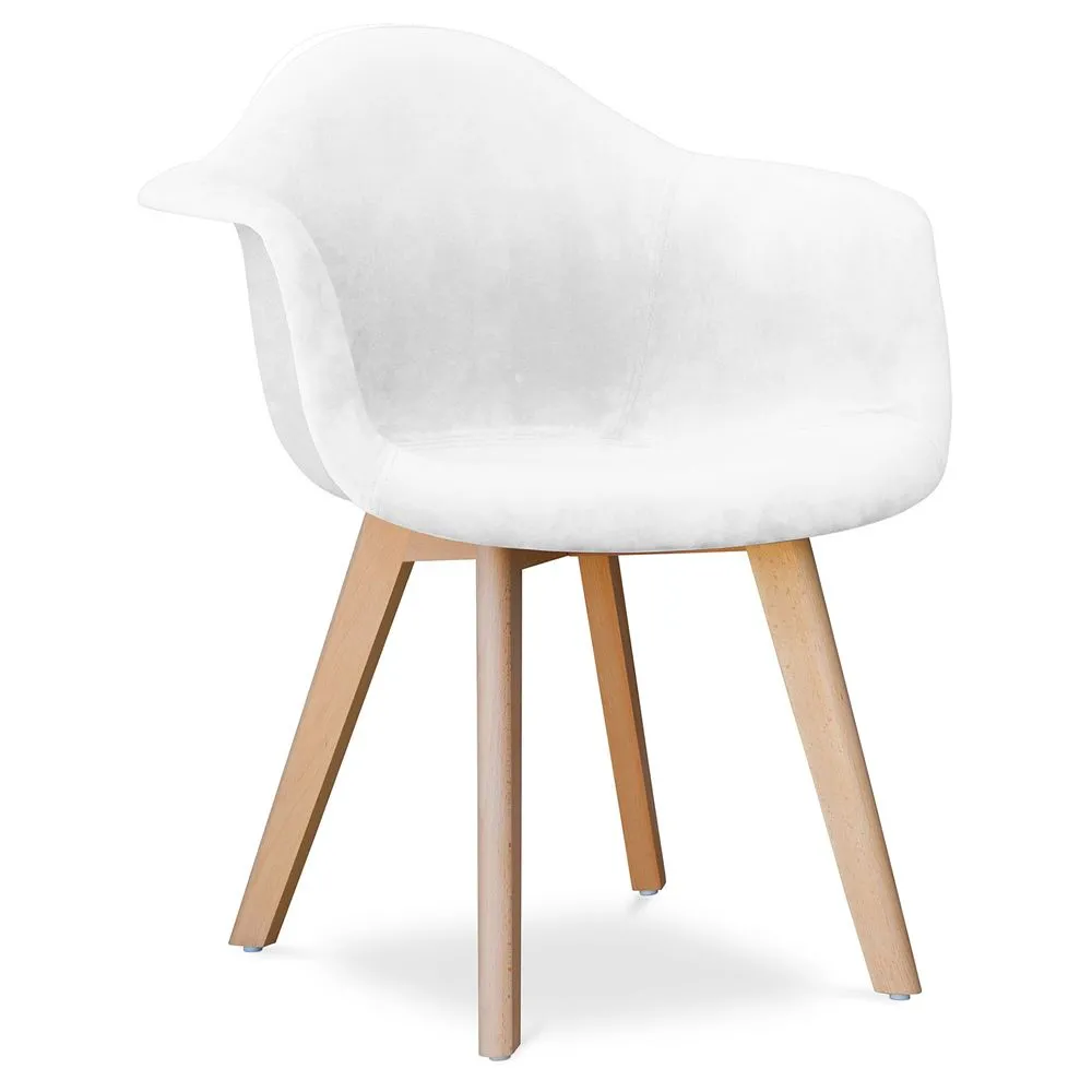 Silla De Comedor con Reposabrazos - Tapizada en Terciopelo - Dawick  image 8