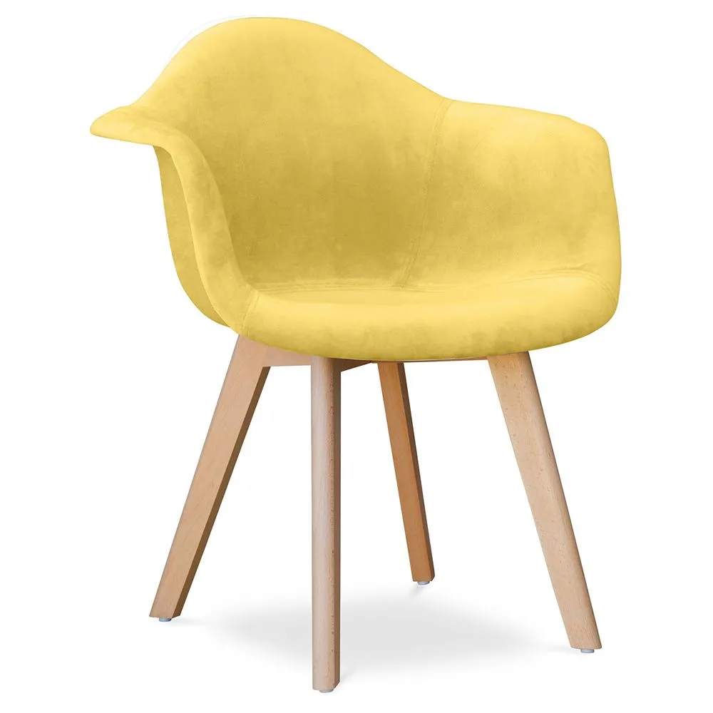 Silla De Comedor con Reposabrazos - Tapizada en Terciopelo - Dawick  image 8