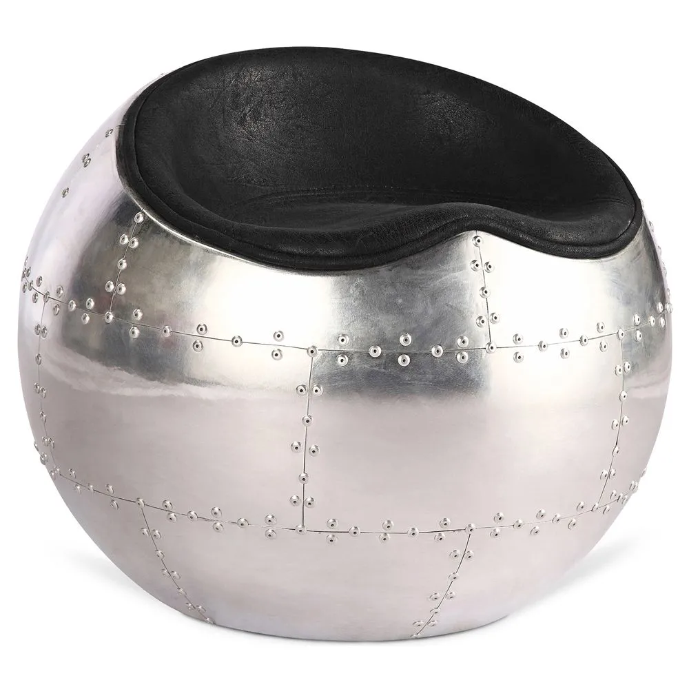 Silla de Salón - Silla de Diseño Bola - Cuero y Metal - Circle image 8