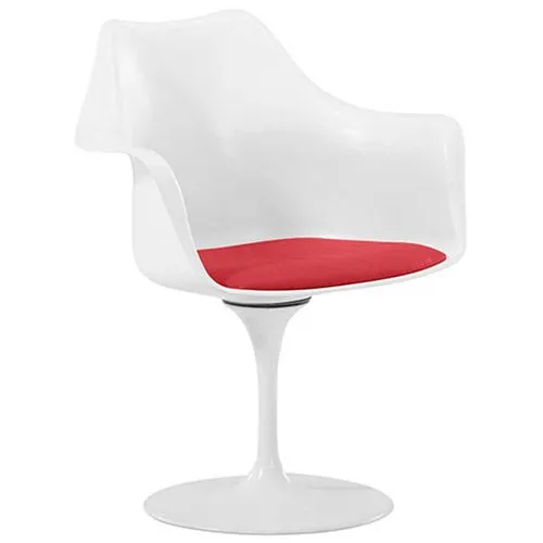 Silla de Comedor con Reposabrazos - Silla Giratoria Blanca -Tulipan  image 8