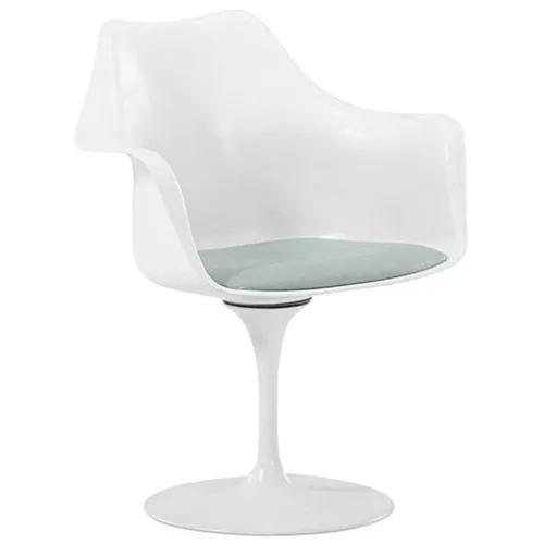 Silla de Comedor con Reposabrazos - Silla Giratoria Blanca -Tulipan  image 8