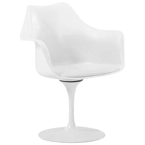Silla de Comedor con Reposabrazos - Silla Giratoria Blanca -Tulipan  image 8