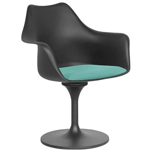 Silla de Comedor con reposabrazos  - Silla giratoria Negra - Tulipan image 8