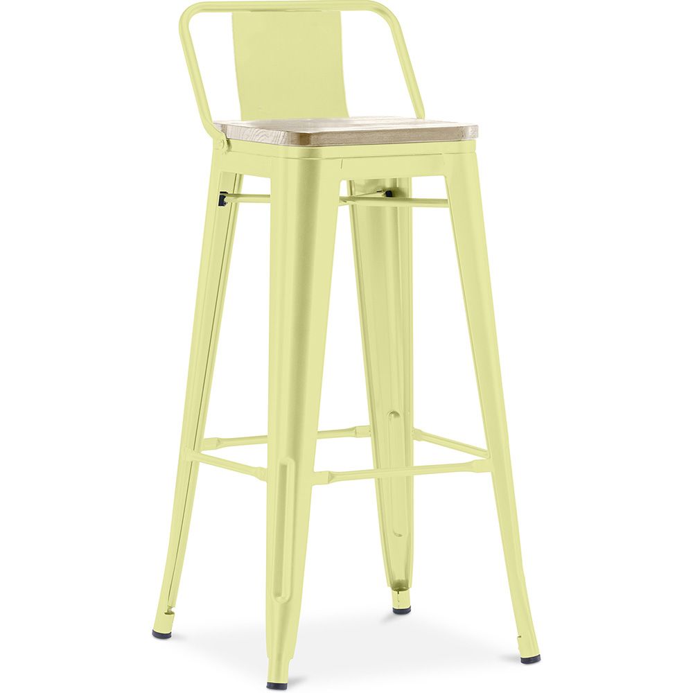 Taburete de Bar con Respaldo - Diseño Industrial - Madera y Acero - 76cm - New Edition - Stylix image 8